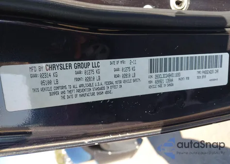 2011 Dodge Charger z USA, uszkodzony, nr VIN 2B3CL3CG4BH511693